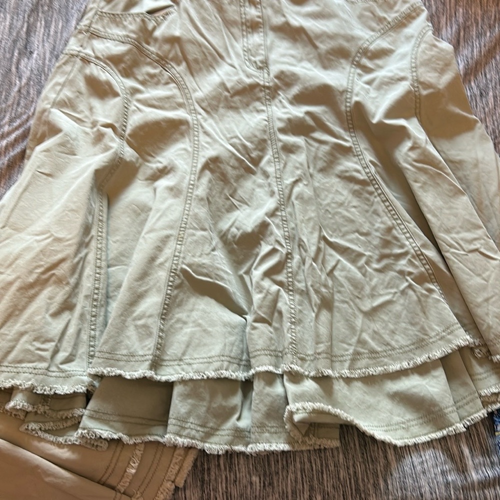 Faded Glory Cream Midi A-Line Skirt